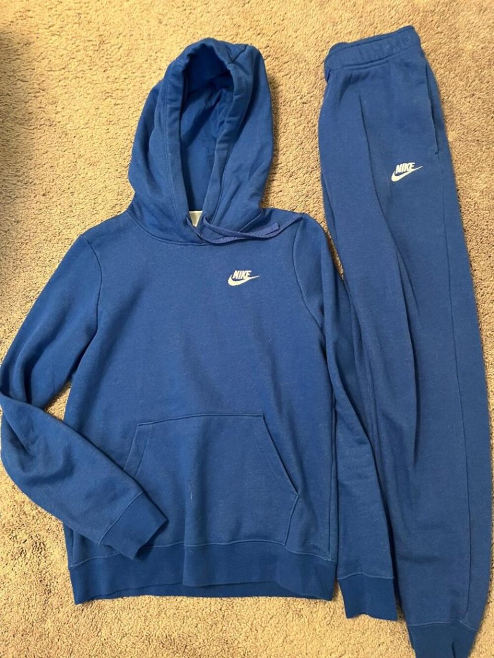 Nike Women's Cobalt Blue 2PC Tracksuit Set Hoodie Jogger Pants XS
